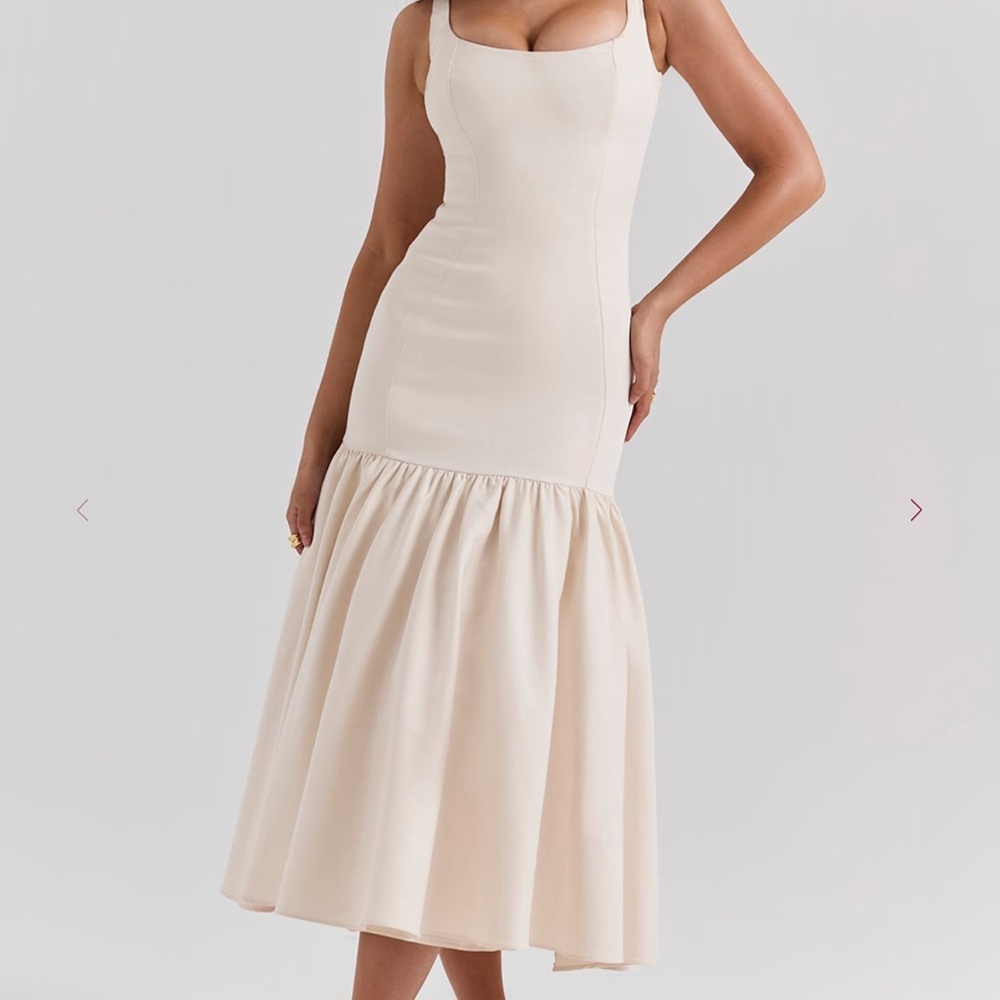 House of CB Cream Midi Dress